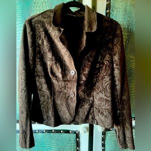 Essentials by Milano fur lined suede blazer